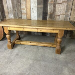 Large pine farmhouse refectory dining table