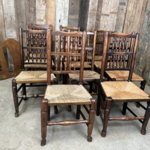 Rush Seated Dining Spindleback Chairs