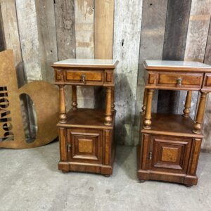Second Empire Bedside Nightstand Table Cupboards
