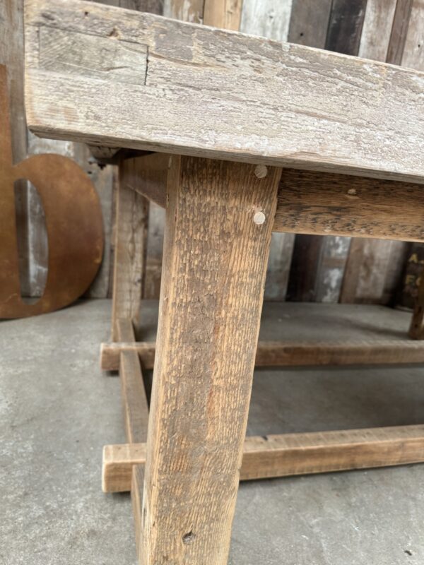 Antique Rustic Farmhouse Rectangular Barn Door Kitchen Dining Table, c ...