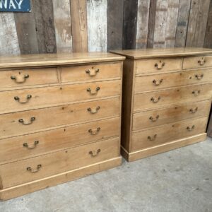 Pair Pine Victorian Shop Chest of Drawers
