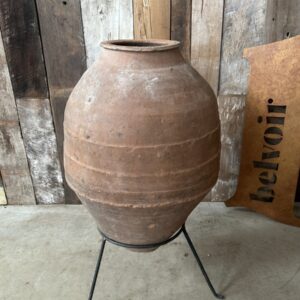 Antique Large 19th Century Spanish Terracotta Urn Pot on Stand