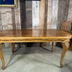 French Burgh Walnut Art Nouveau Oval Dining Table