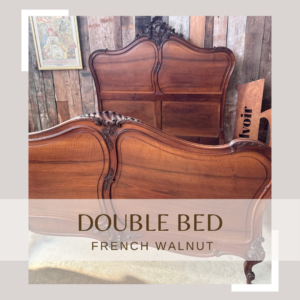 Antique French Walnut Double Bed 