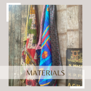 VINTAGE INDIAN KANTHA QUILT BLANKET THROW DOUBLE SIDED BLUE TULIP