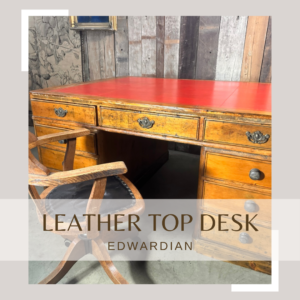 Antique Edwardian Leather Top Desk 