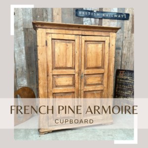 Antique French Pine Armoire Cupboard 