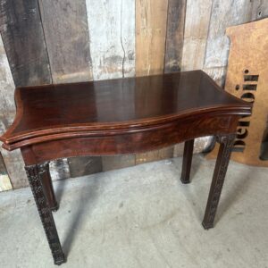 Regency Mahogany Serpentine Fold Over Card Table