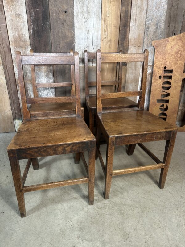 Four Georgian Elm Country Dining Chairs