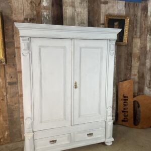 Painted Pine Double Armoire Wardrobe