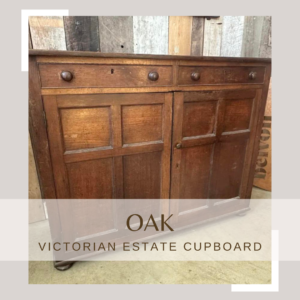 Antique English Oak Late Victorian Estate Cupboard