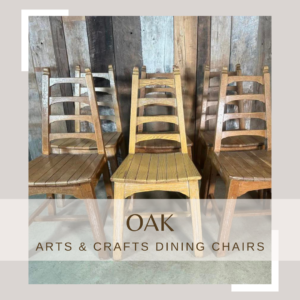 Antique Set of Six Oak Arts and Crafts Dining Chairs, Webbers of Croydon