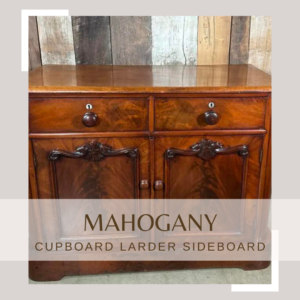 Antique Mid Victorian Mahogany Two Door Cupboard Larder Sideboard