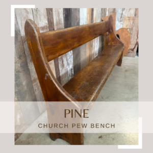 Antique English Pine Bench Church Pew, c 1860. 