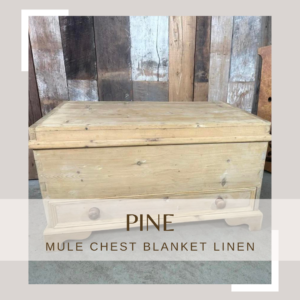 Antique 19th Century Pine Mule Chest Blanket Linen, c 1880 