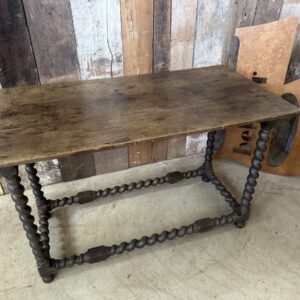 Oak Georgian Side Hall Console Barley Twist Table
