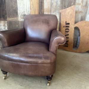 Brown Leather Club Chair Laura Ashley Home