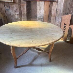 French Pine Circular Harvest Kitchen Dining Table