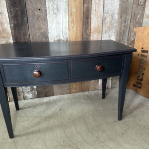 Painted Pine Bow Front Console Hall Table Dark Blue