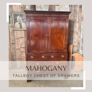 Antique George III Mahogany Linen Press Tallboy Chest of Drawers