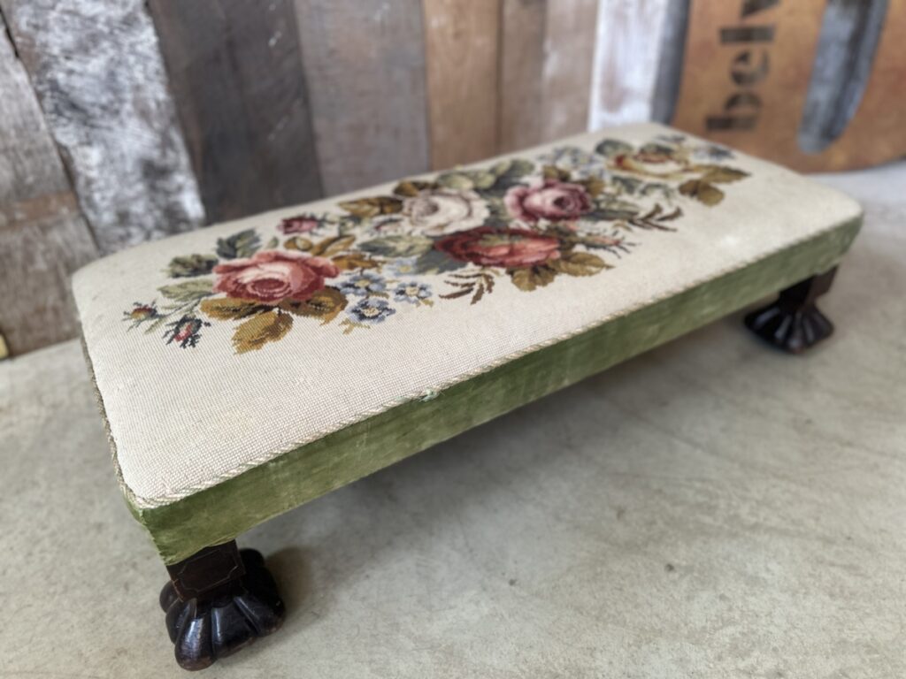 Antique Victorian Needlework Mahogany Footstool, c 1870 - Belvoir ...