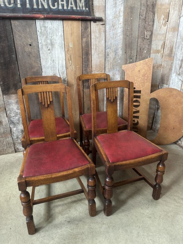 Antique Set Four 4 Oak Art Deco Dining Chairs, c 1930 - Belvoir ...