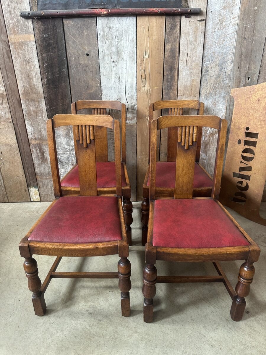 Antique Set Four 4 Oak Art Deco Dining Chairs, c 1930 - Belvoir ...