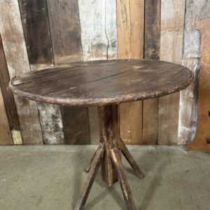 Antique Folk Art Side Circular Lamp Table